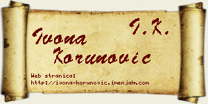Ivona Korunović vizit kartica